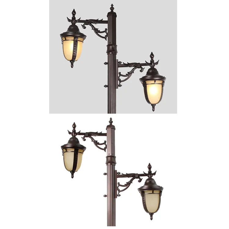 New design European Style garden light antique outdoor lighting waterproof double heads triple heads street light