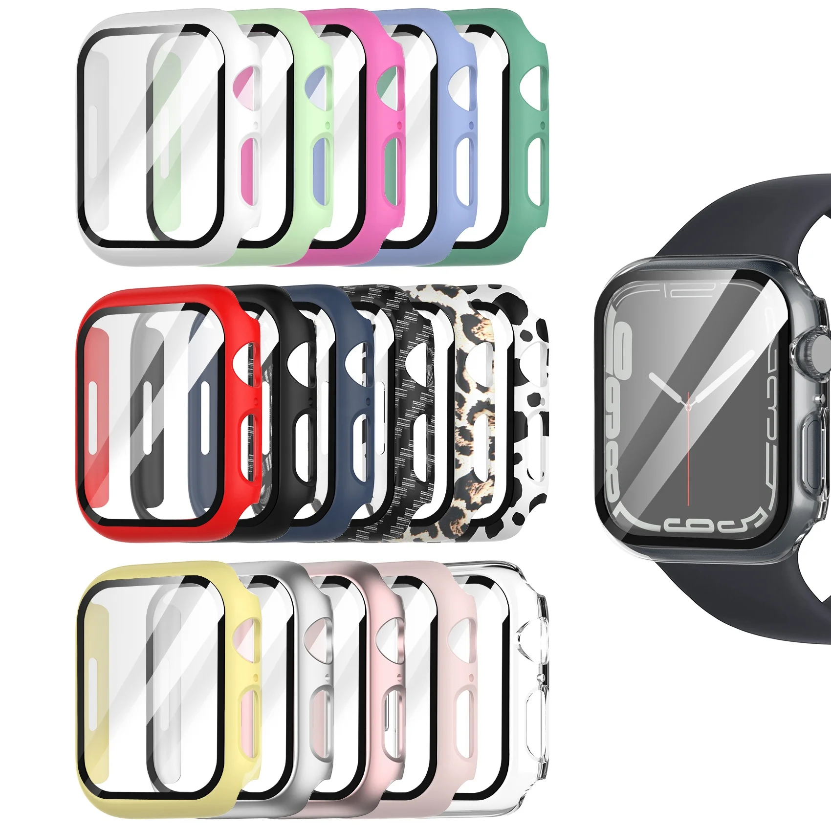Tianyi Hot Selling Full Protective Watch Case Tempered Glass Film Screen Cover For Apple Watch Series 7 For iwatch 41 45mm
Tianyi Hot Selling Full Protective Watch Case Tempered Glass Film Screen Cover For Apple Watch Series 7 For iwatch 41 45mm