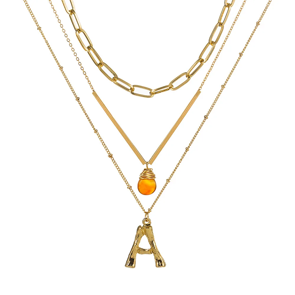 European Hotsale Gold Plated Multi Layer Link Chain Necklaces Adjustable Long Chain A to Z Alphabet Letter Pendant Necklaces
European Hotsale Gold Plated Multi Layer Link Chain Necklaces Adjustable Long Chain A to Z Alphabet Letter Pendant Necklaces