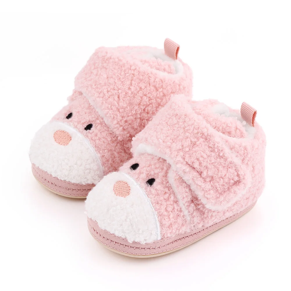 High quality cotton toddler shoes lovely cartoon warm baby shoes in winter details
