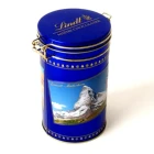 Hot sale blue cylinder food tin can with locking system