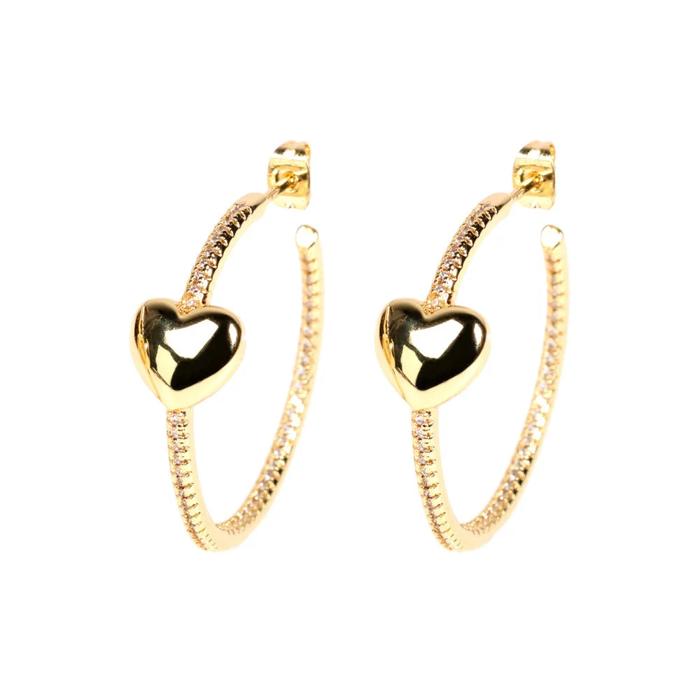 European Vintage Peach Heart Rhinestone Crystal Earrings Simple 18k Gold Geometric Circle Hoop Earrings, Silver gold
European Vintage Peach Heart Rhinestone Crystal Earrings Simple 18k Gold Geometric Circle Hoop Earrings, Silver gold