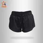 Custom made sportswear quick dry 100% polyester black gym fitness workout shorts women