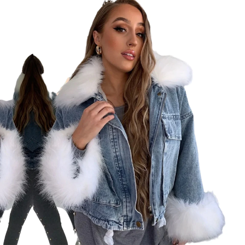 Factory Price Winter Jacket Woman Faux Fur Coat Women Jean Jackets With Hoodie For Ladies Denim Patchwork Jacket, Blue
Factory Price Winter Jacket Woman Faux Fur Coat Women Jean Jackets With Hoodie For Ladies Denim Patchwork Jacket, Blue