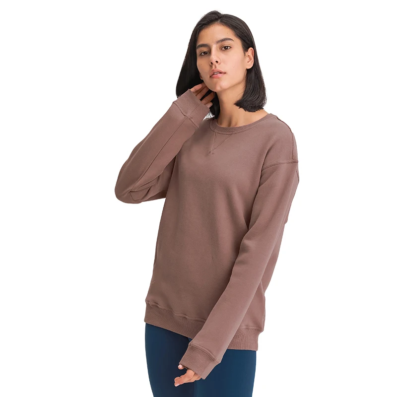 Fall/Winter Pullover Long-sleeved Solid color Sweatshirt Casual Warmth Outer Wear Ladies Sportswear Jogging Hoodies, As pictures
Fall/Winter Pullover Long-sleeved Solid color Sweatshirt Casual Warmth Outer Wear Ladies Sportswear Jogging Hoodies, As pictures