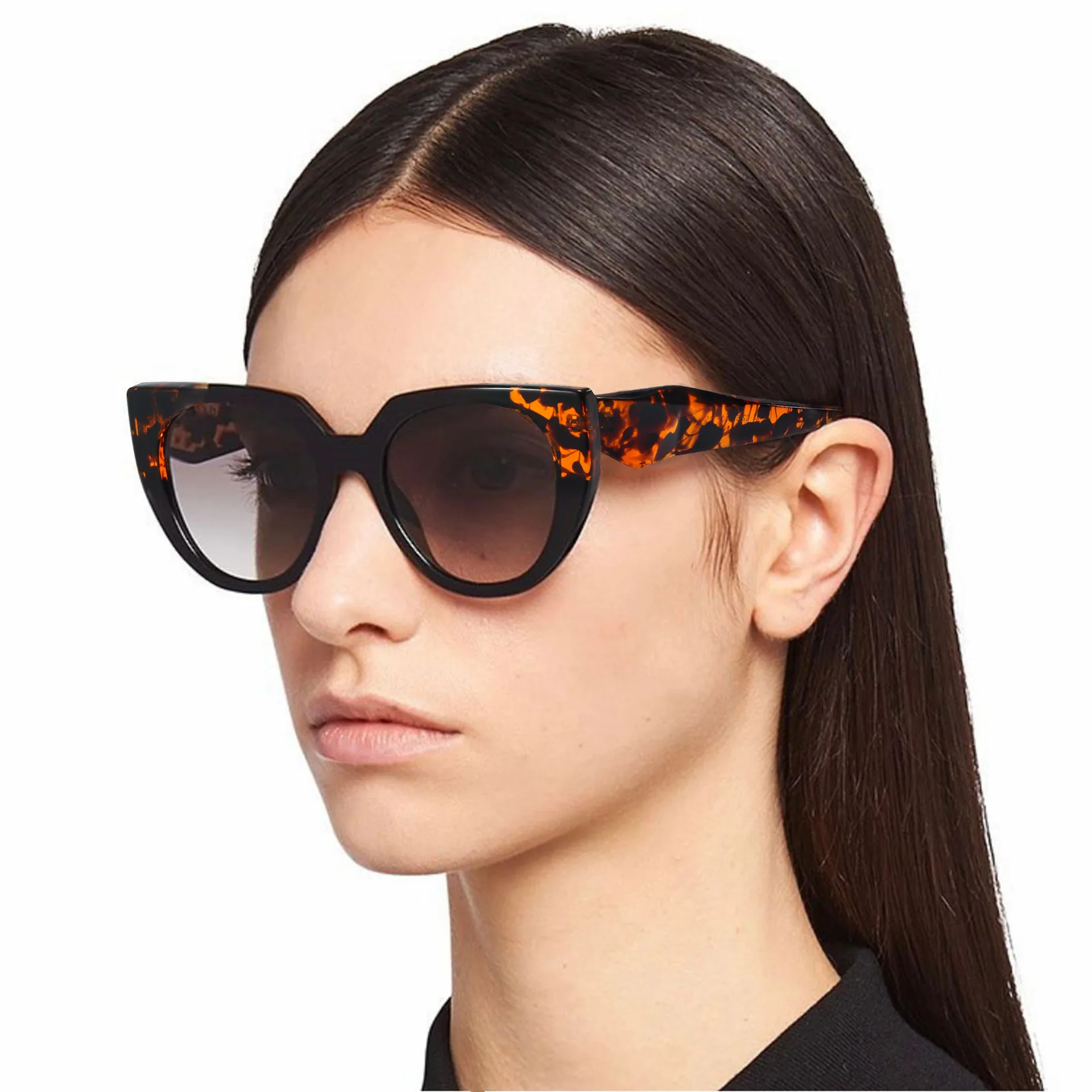 2021 Jiuling eyewear High quality korean women uv400 shades custom logo big frame cat eye double color sunglasses, Mix color or custom colors
2021 Jiuling eyewear High quality korean women uv400 shades custom logo big frame cat eye double color sunglasses, Mix color or custom colors