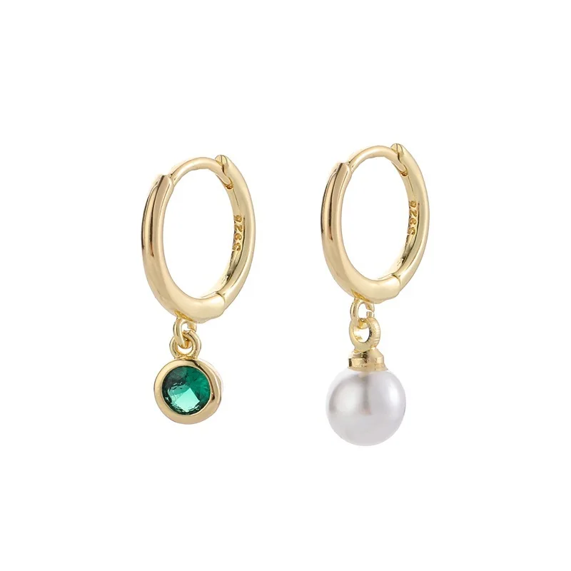 Silver Elegant Green Zircon Pearl Asymmetric Hoop Earring Ear Jewelry For Women Party Jewelry, Gold, silver
Silver Elegant Green Zircon Pearl Asymmetric Hoop Earring Ear Jewelry For Women Party Jewelry, Gold, silver