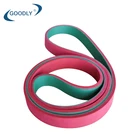 high speed industrial yellow-green nylon sandwich transmission flat belt with red rubber