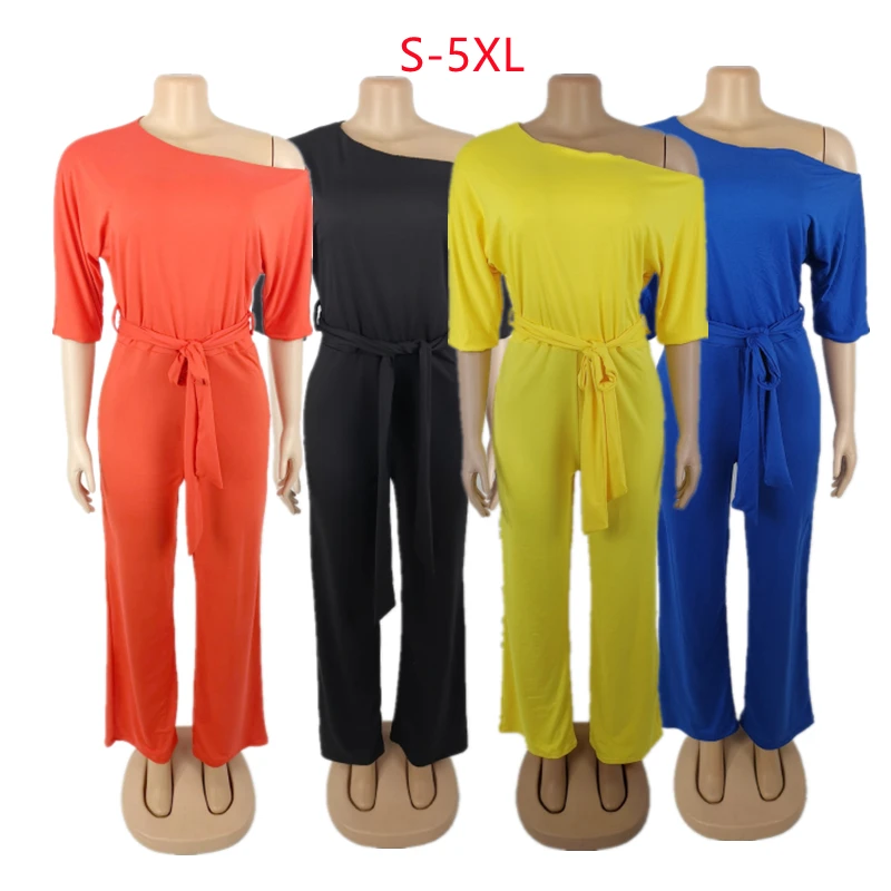 plus size jumpsuits romper New Arrive one Shoulder One Piece Jumpsuit Solid Color Plus Size long pants Woman Casual Jumpsuit, 4 colors
plus size jumpsuits romper New Arrive one Shoulder One Piece Jumpsuit Solid Color Plus Size long pants Woman Casual Jumpsuit, 4 colors