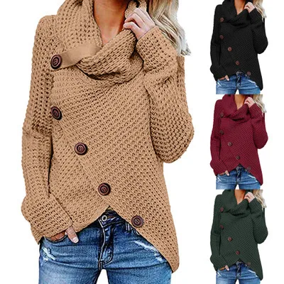 Winter Women Plus Size Knitted Turtleneck With 5 Buttons Casual Soft Pullovers Asymmetrical Sweater, As follow
Winter Women Plus Size Knitted Turtleneck With 5 Buttons Casual Soft Pullovers Asymmetrical Sweater, As follow
