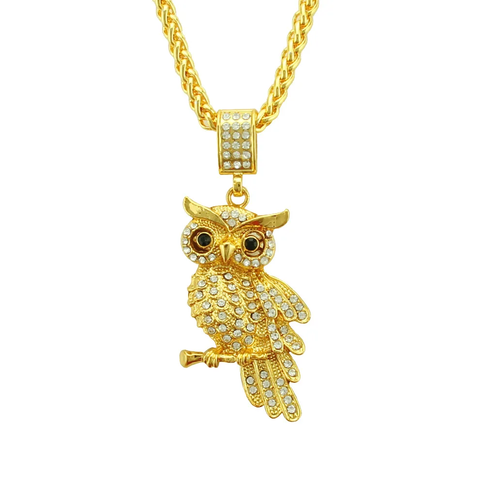 Punk Hip-hop Personality Owl Diamond Pendant Necklace Stainless Steel Gold Plated Jewelry Necklaces
Punk Hip-hop Personality Owl Diamond Pendant Necklace Stainless Steel Gold Plated Jewelry Necklaces