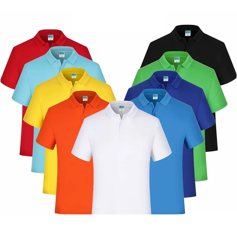 Summer men and women print custom LOGO advertising work clothes T-shirt short-sleeved solid color polo shirt 
Summer men and women print custom LOGO advertising work clothes T-shirt short-sleeved solid color polo shirt