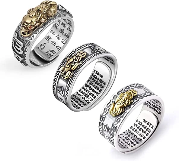Feng Shui Pixiu Dragon Ring Vintage Silver for Women Men Engrave Cameo Wealth Good Luck Money Drawing Finger Ring
Feng Shui Pixiu Dragon Ring Vintage Silver for Women Men Engrave Cameo Wealth Good Luck Money Drawing Finger Ring