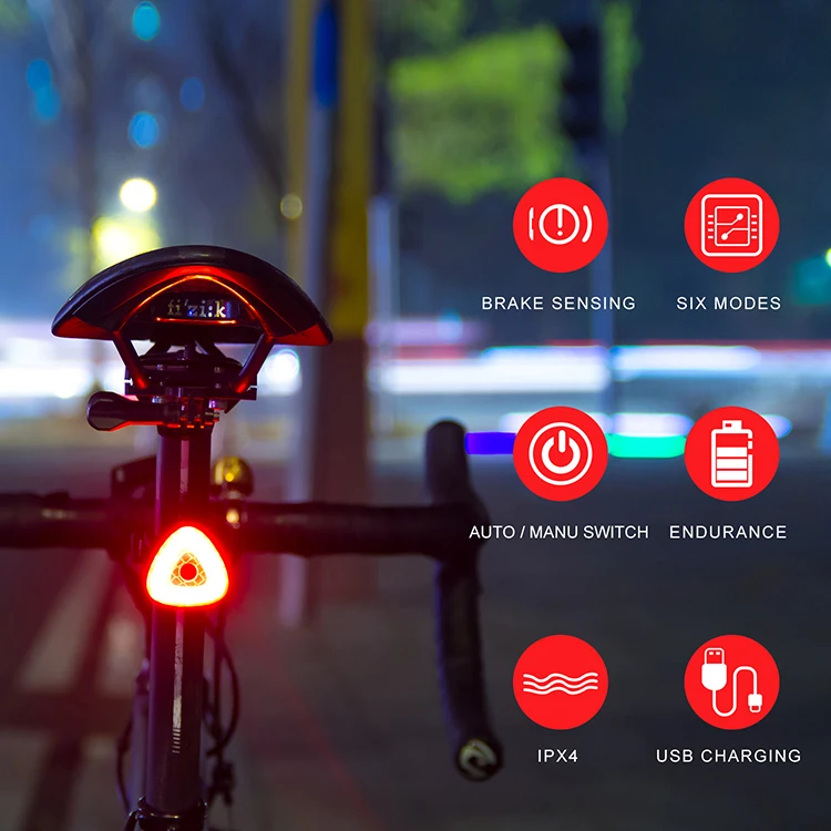 Usb Aufladbare Led Fahrrad Rücklicht laterne Smart Bremse Sensor Schwanz lichter Straße Hinten Led fahrrad Zurück Lichter