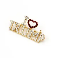 

Q810 Political Brooch I Love Trump Pins Crystal Rhinestones Letters Brooches Trump Supporters Coat Dress Jewelry Gift Brooches