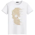 Custom color skull rhinestone transfer designs for women and men rhinestone white tshirts