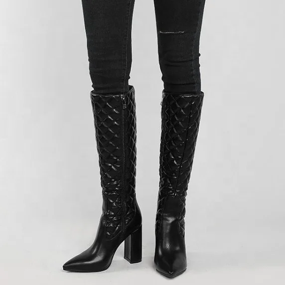 3D Plaid Print Winter Pointed Toe High Chunky Heel Warm Women Long Booties Side Zip Daily Home Knee High Women Boots, Black,white
3D Plaid Print Winter Pointed Toe High Chunky Heel Warm Women Long Booties Side Zip Daily Home Knee High Women Boots, Black,white