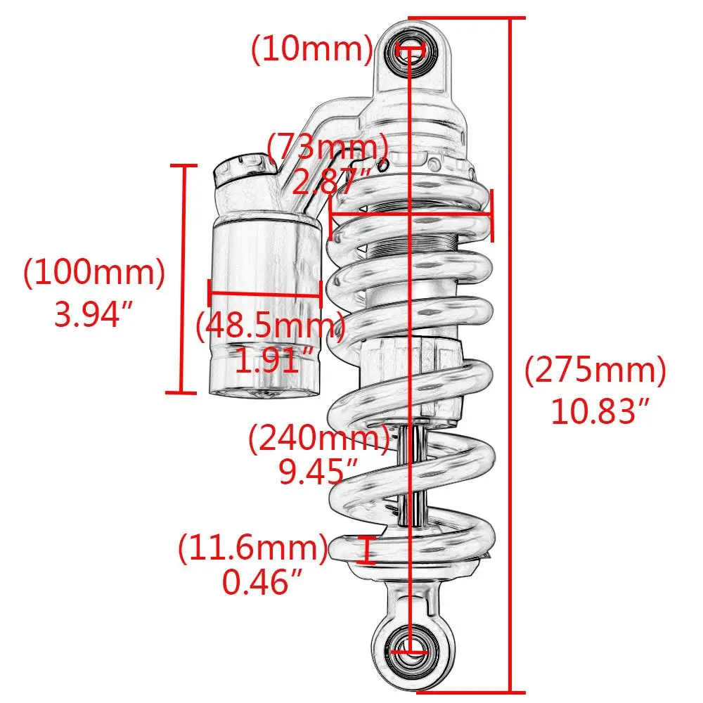 240mm 260mm Universal Motorcycle Shock Absorbers For Honda MSX125 MSX 125 SF Benelli TNT 125 135 Motor Rear Suspension