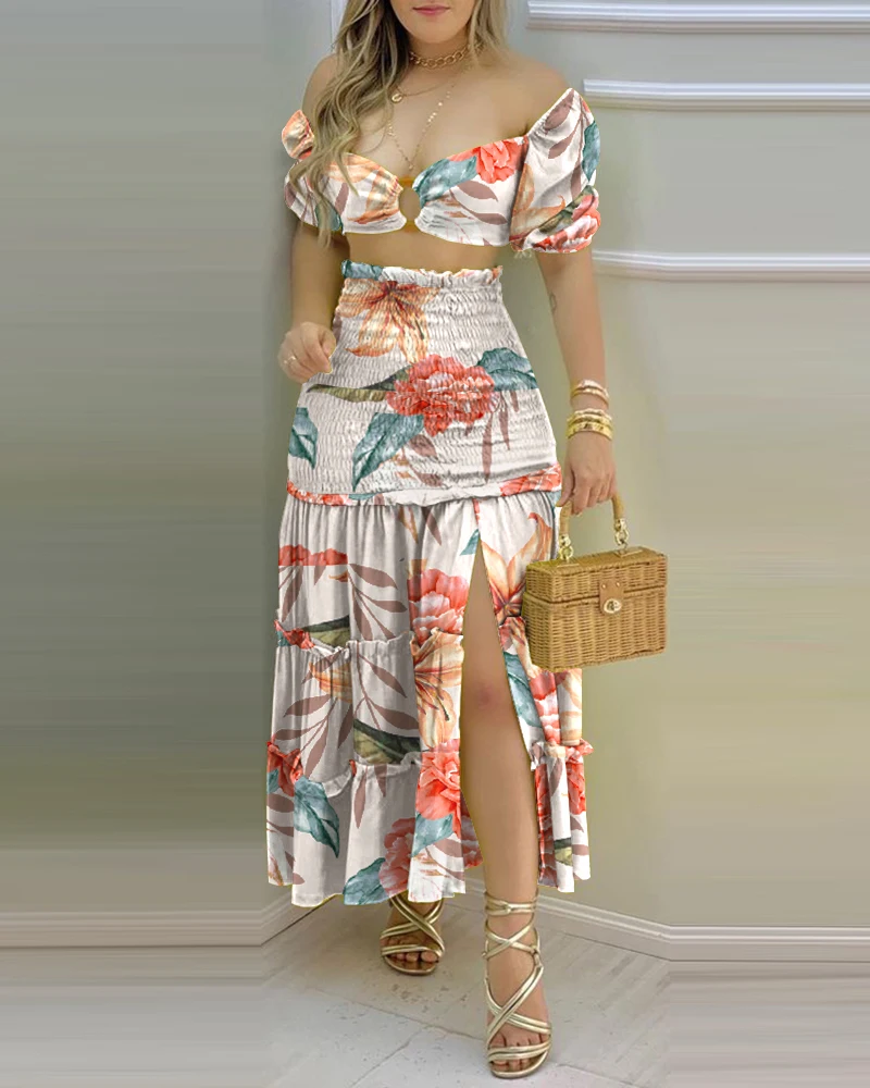 2021 Summer Two Piece Set Women Printed Suit Sexy Tube Crop Top And High-Waisted Long Skirt Matching Sets Woman 2 Pieces OEM
2021 Summer Two Piece Set Women Printed Suit Sexy Tube Crop Top And High-Waisted Long Skirt Matching Sets Woman 2 Pieces OEM