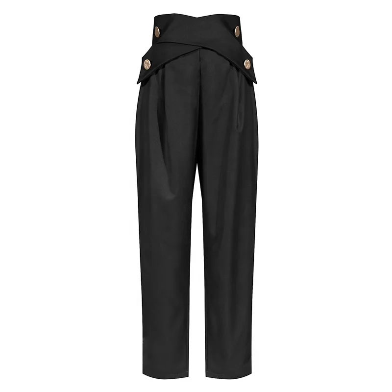 TWOTWINSTYLE Casual Irregular Trousers For Women High Waist Lace Up Button Straight Slim Pants
TWOTWINSTYLE Casual Irregular Trousers For Women High Waist Lace Up Button Straight Slim Pants