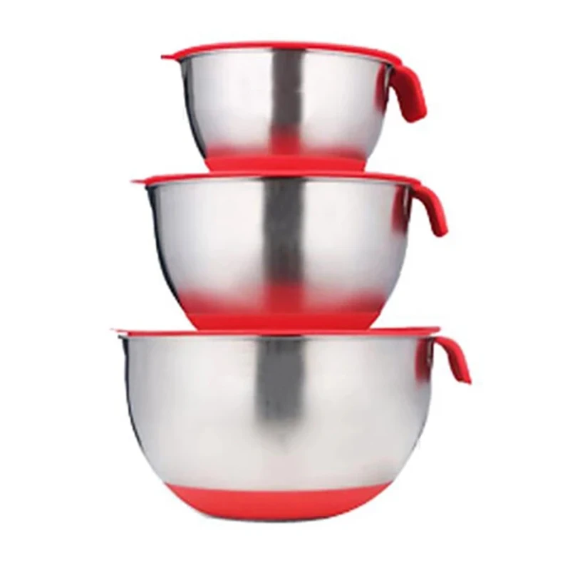 Premium Silicone Bottom Cover Handle Reusable Stainless Steel Salad Bowll Set With Lid
Premium Silicone Bottom Cover Handle Reusable Stainless Steel Salad Bowll Set With Lid