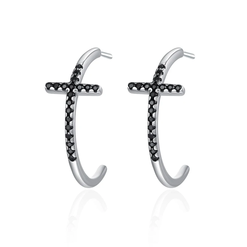 Women jewelry 925 sterling silver Cross black zircon pierced earrings elegant earrings jewelry gifts for ladies
Women jewelry 925 sterling silver Cross black zircon pierced earrings elegant earrings jewelry gifts for ladies