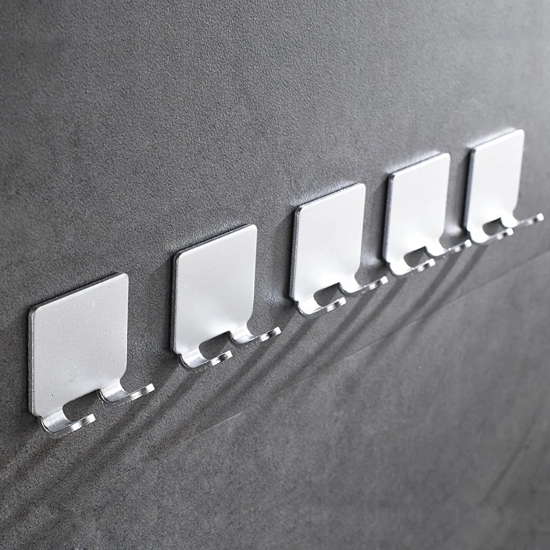Hot-selling space aluminum single hook and double hook suitable for self adhesive hooks of bathroom and kitchen
Hot-selling space aluminum single hook and double hook suitable for self adhesive hooks of bathroom and kitchen
