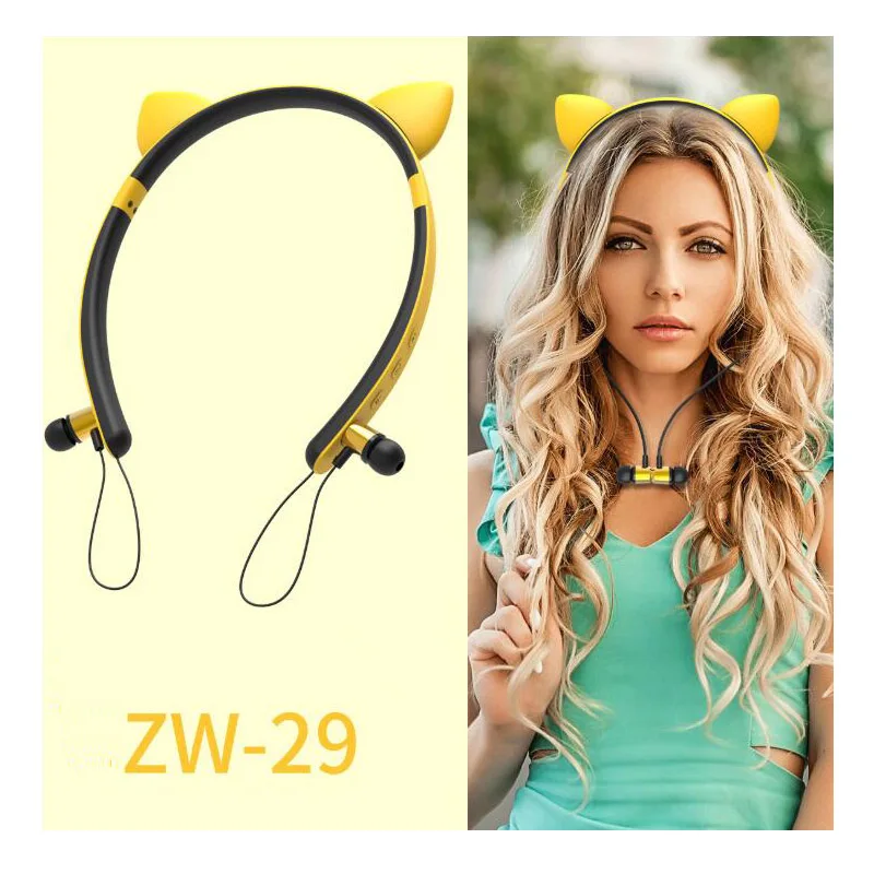 Factory Outlet ZW-29 luminous cartoon girl hair band cat ear in-ear wireless bluetooth Earphone
Factory Outlet ZW-29 luminous cartoon girl hair band cat ear in-ear wireless bluetooth Earphone