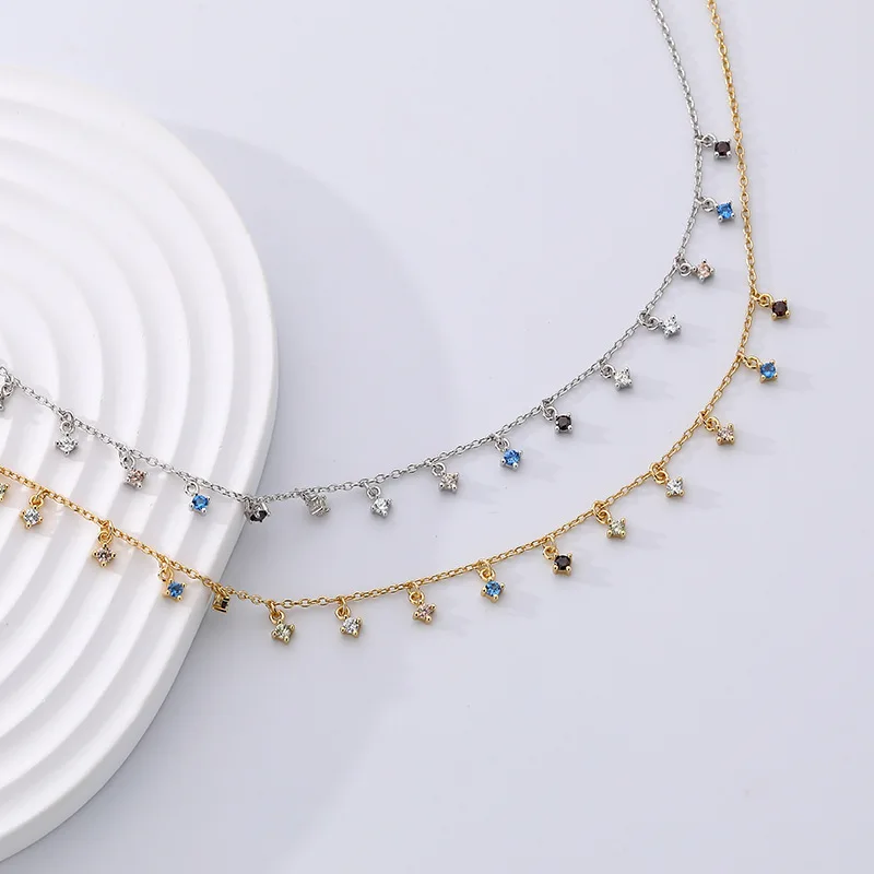 fashion jewelry 925 sterling silver small zircon pendant necklace jewelry charms 18K gold plated chain necklace for women
fashion jewelry 925 sterling silver small zircon pendant necklace jewelry charms 18K gold plated chain necklace for women