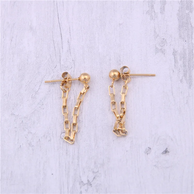 2020 Ins Minimalist Jewelry 18 K Real Gold Titanium Steel Gold Plated Earrings Long Chain Temperament Earrings
2020 Ins Minimalist Jewelry 18 K Real Gold Titanium Steel Gold Plated Earrings Long Chain Temperament Earrings