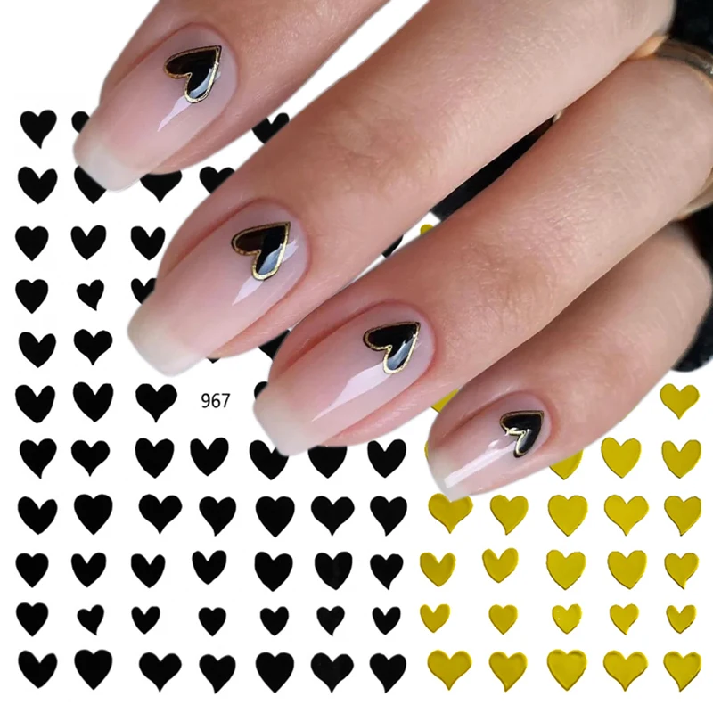 3D Nail Sticker Black White Love Heart Pattern Nail Decals Self-Adhesive Ultra-thin Hollow Decal Nail Art Decoration, 7 colors
3D Nail Sticker Black White Love Heart Pattern Nail Decals Self-Adhesive Ultra-thin Hollow Decal Nail Art Decoration, 7 colors