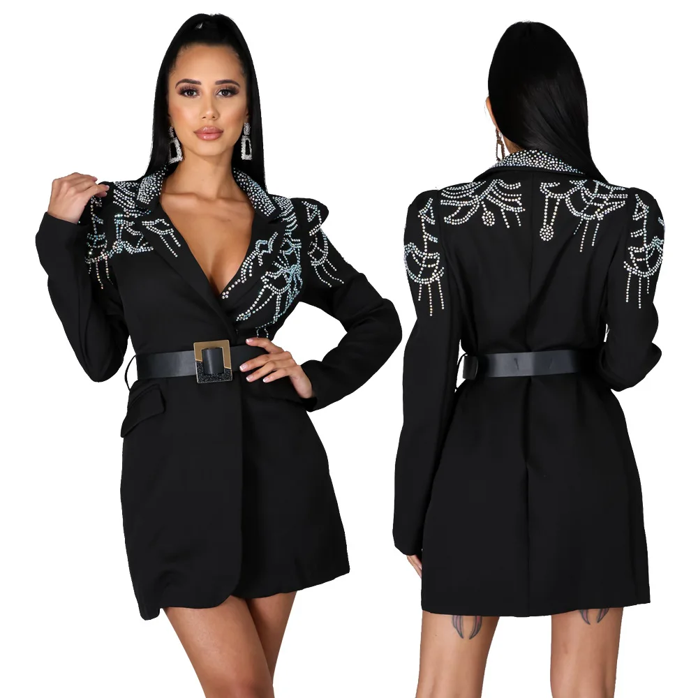Ladies BlackSexy Deep V Neck Plus Size Long Sleeve Rhinestone Jacket Versatile Coat Slim Blazer Tuxedo Diamond sweat Suit Women, As model colour
Ladies BlackSexy Deep V Neck Plus Size Long Sleeve Rhinestone Jacket Versatile Coat Slim Blazer Tuxedo Diamond sweat Suit Women, As model colour