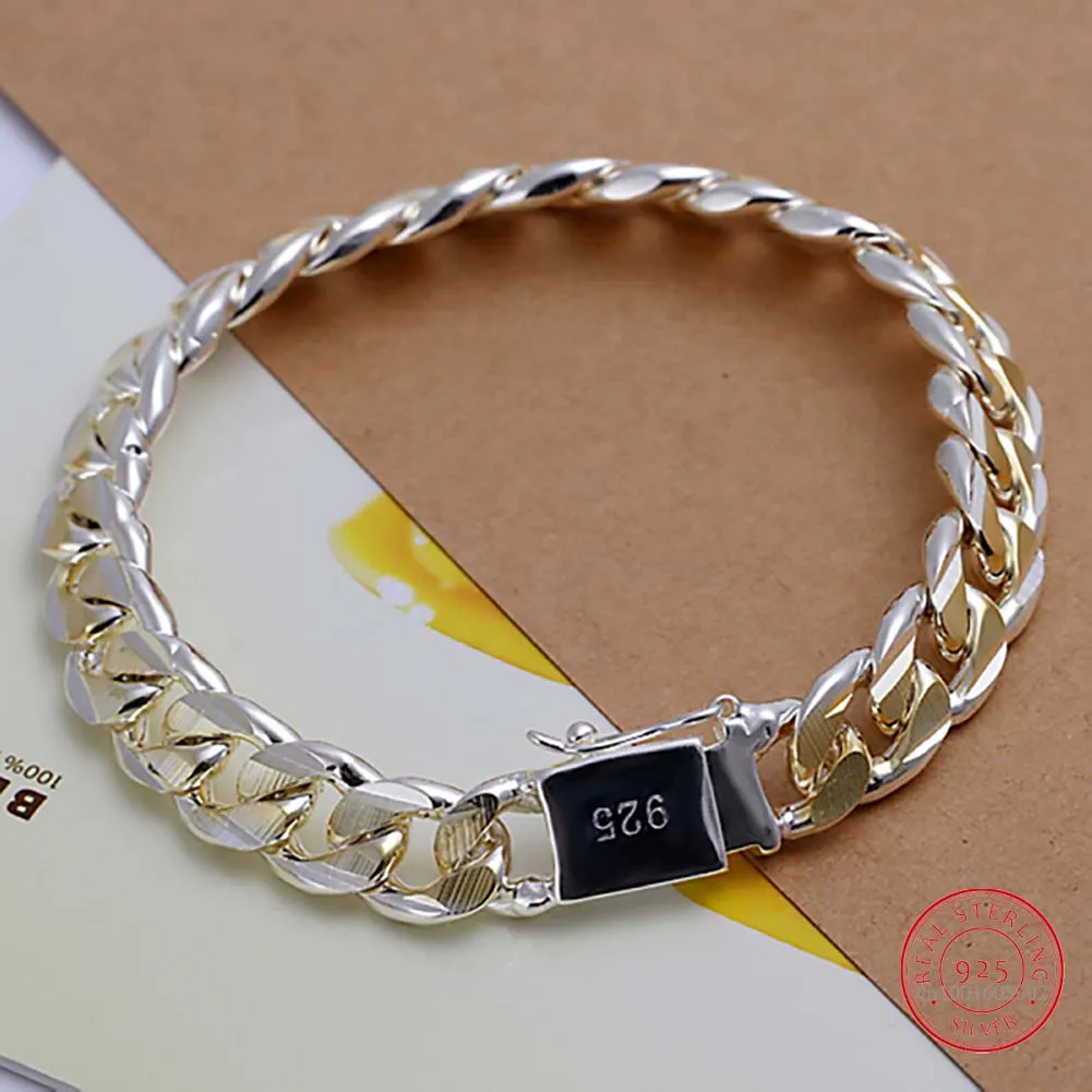 925 Silver Plating Fashion Silver Bracelets Women's Fine Jewelry Men's Jewelry Wholesale Men Bracelet Gold Bracelet
925 Silver Plating Fashion Silver Bracelets Women's Fine Jewelry Men's Jewelry Wholesale Men Bracelet Gold Bracelet