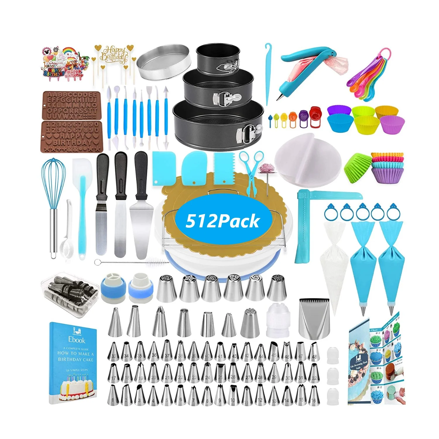 512 pcs Color cake tools accessories for cake turntable tips cake baking mold turntable decorating Russian Tips baking tray set
512 pcs Color cake tools accessories for cake turntable tips cake baking mold turntable decorating Russian Tips baking tray set