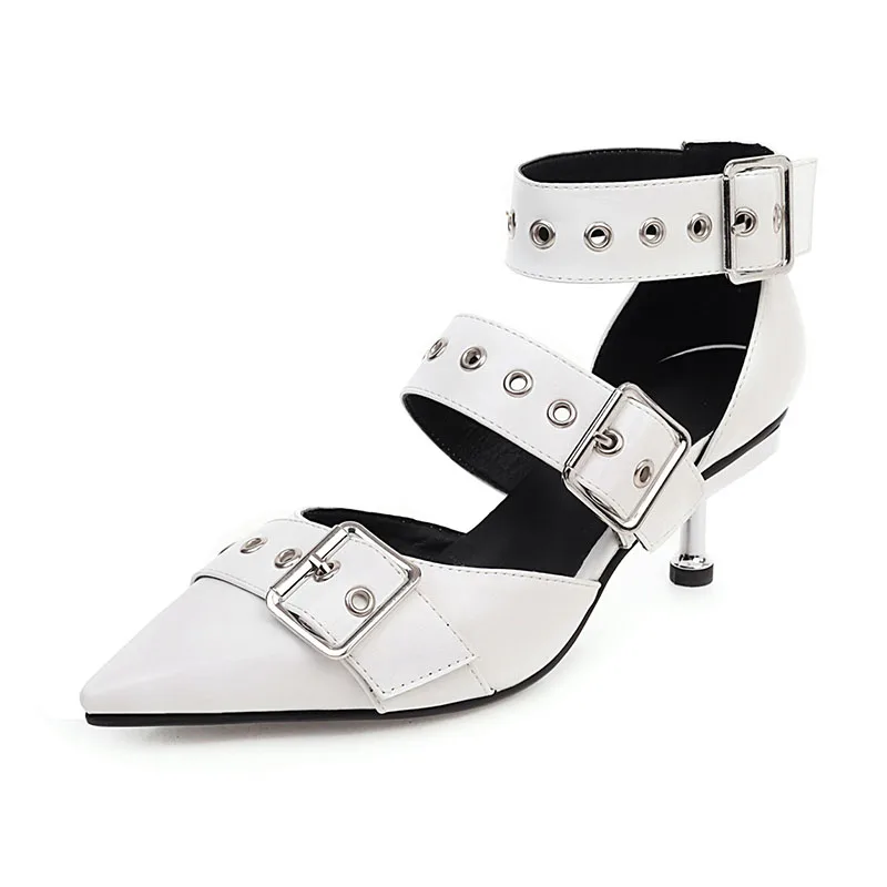 Women Pumps 2021 Spring Summer New Metal Buckle Ankle Strap Shoes Sexy Mature Wedding Night Club Thin Heel Ladies Shoes, Black/white
Women Pumps 2021 Spring Summer New Metal Buckle Ankle Strap Shoes Sexy Mature Wedding Night Club Thin Heel Ladies Shoes, Black/white