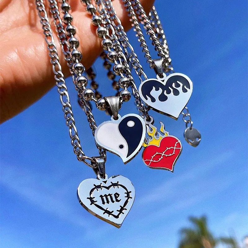 Fashion Jewelry Gift New Hip-hop Geometric Harajuku Vintage Gossip Flame Love Heart Pendant Necklaces For Women Men, Gold,silver
Fashion Jewelry Gift New Hip-hop Geometric Harajuku Vintage Gossip Flame Love Heart Pendant Necklaces For Women Men, Gold,silver
