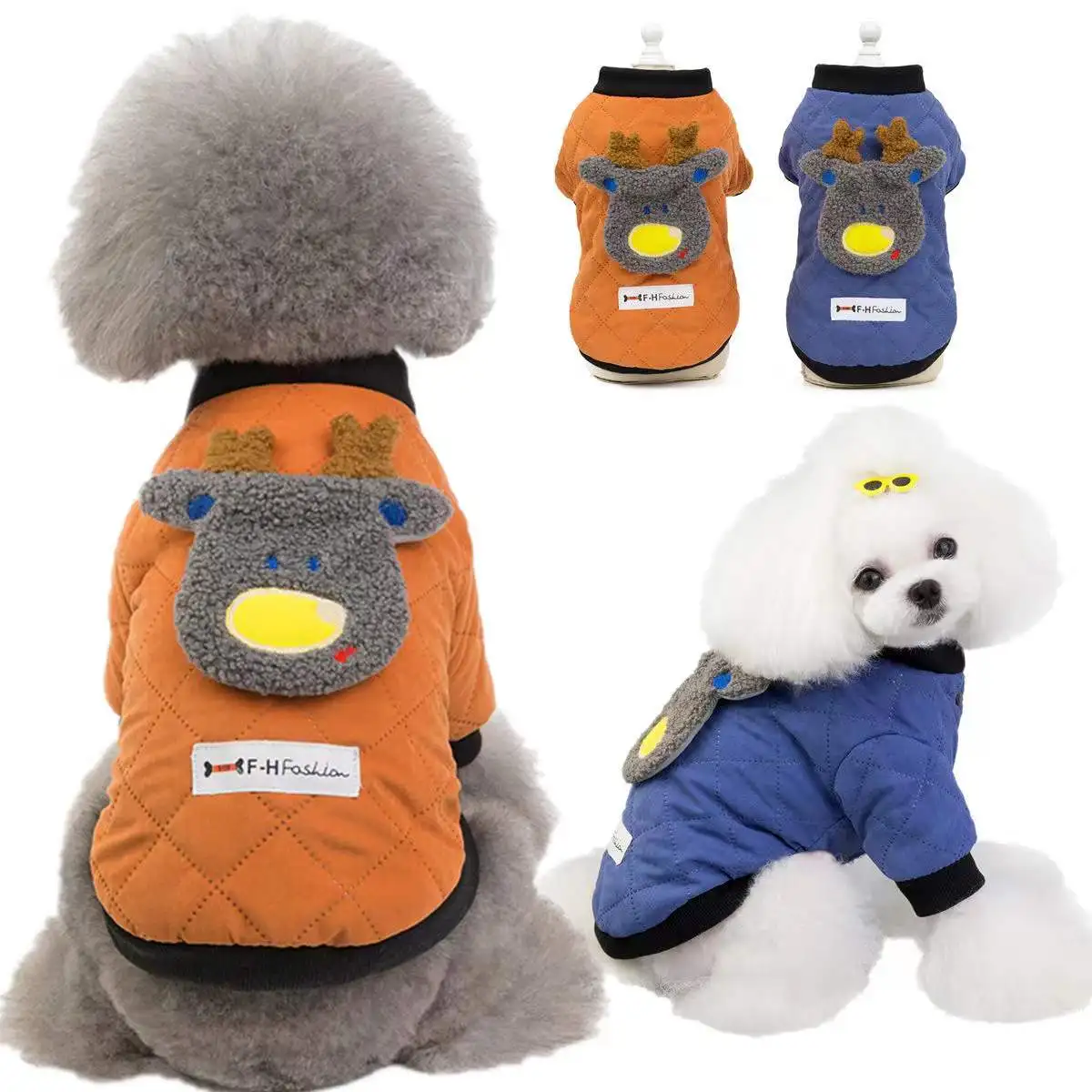 Fashionable Cute Elk Pattern Dogs Clothes Outfits Puppy Winter Sweater Hoodies Cotton-padded Jacket, As picture
Fashionable Cute Elk Pattern Dogs Clothes Outfits Puppy Winter Sweater Hoodies Cotton-padded Jacket, As picture