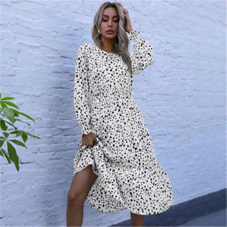 Hot Sell Women'S Boho Leopard Print Ruffle Long Sleeve V Neck Casual Flowy Party Maxi Dress Long Dress
Hot Sell Women'S Boho Leopard Print Ruffle Long Sleeve V Neck Casual Flowy Party Maxi Dress Long Dress