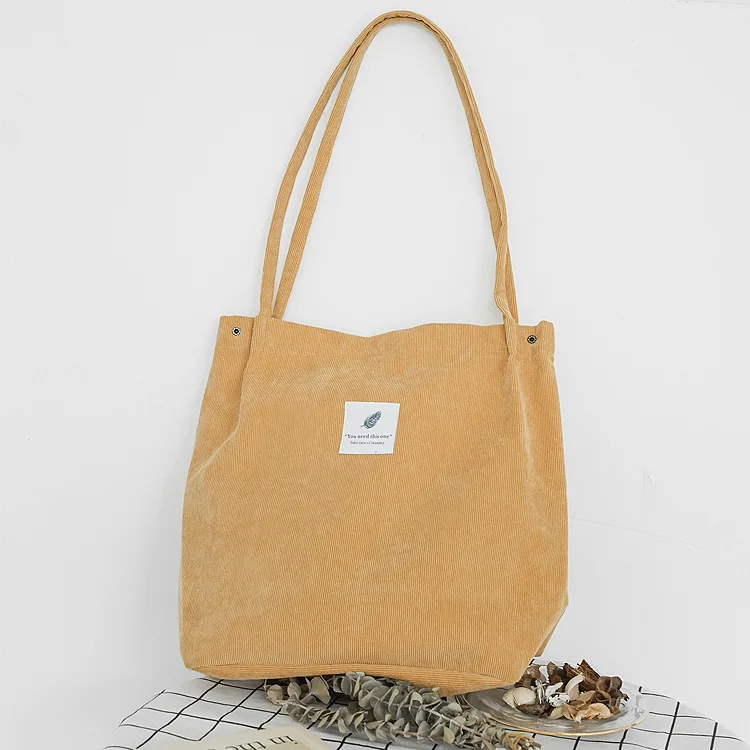Corduroy Snap Button Canvas Casual Women's Bag Large Capacity Fresh Literary Shoulder Bag
Corduroy Snap Button Canvas Casual Women's Bag Large Capacity Fresh Literary Shoulder Bag