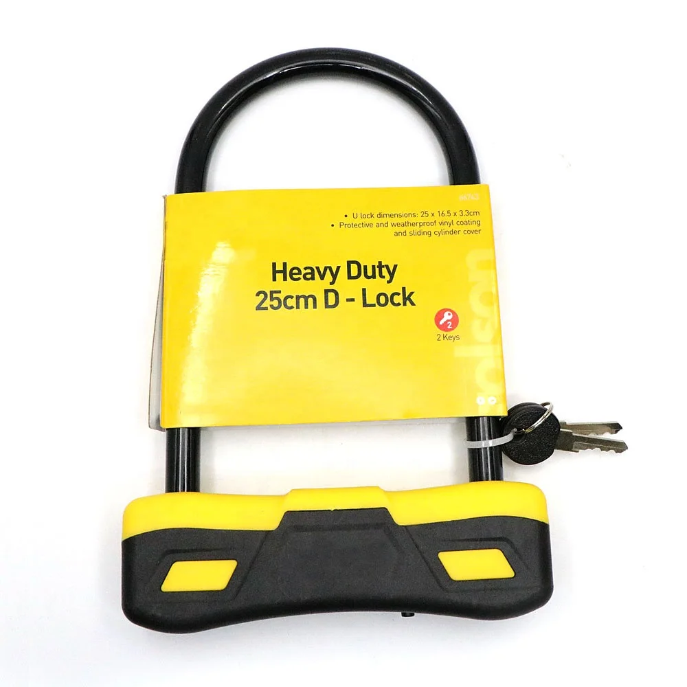 OEM LOGO Weatherproof Heavy Duty 25CM D Shape Shackle Electric Bicycle Lock, Black+ yellow
OEM LOGO Weatherproof Heavy Duty 25CM D Shape Shackle Electric Bicycle Lock, Black+ yellow