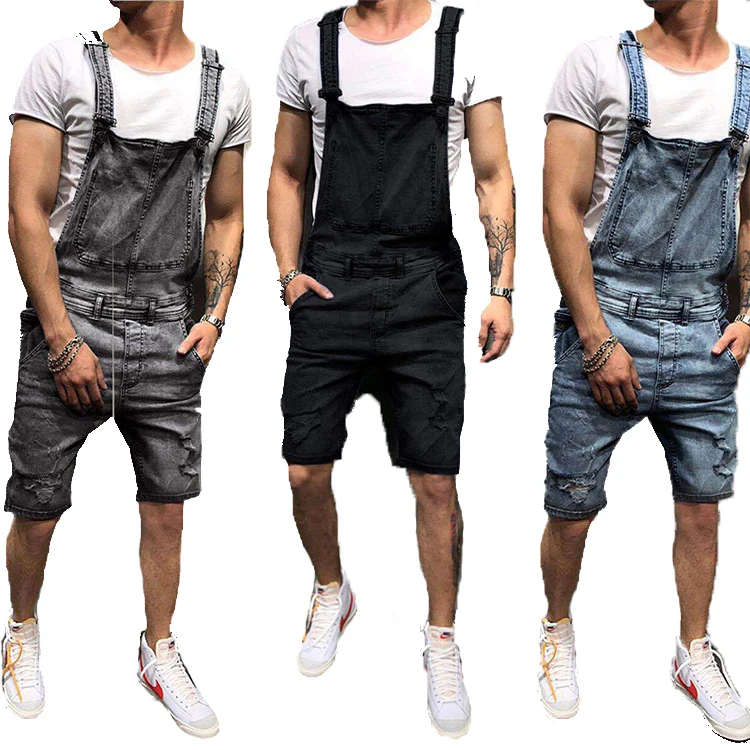 Summer 2021 Fashionable Hot Suspender Denim Rompers Torn Jeans Men Shorts Denim Rompers Men
Summer 2021 Fashionable Hot Suspender Denim Rompers Torn Jeans Men Shorts Denim Rompers Men