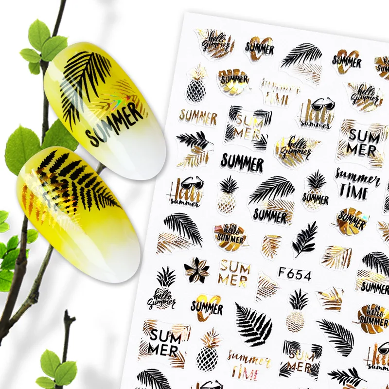 DIY Nail Art Decoration Black Laser Gold Autumn Maple Leaves Nail Decal Wraps Self Adhesive Shiny Coconut Tree Nail 3D Stickers
DIY Nail Art Decoration Black Laser Gold Autumn Maple Leaves Nail Decal Wraps Self Adhesive Shiny Coconut Tree Nail 3D Stickers