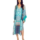 Batwing Sleeve Kaftan Beach Maxi Dress Bathing Suit Cover Up Beachwear