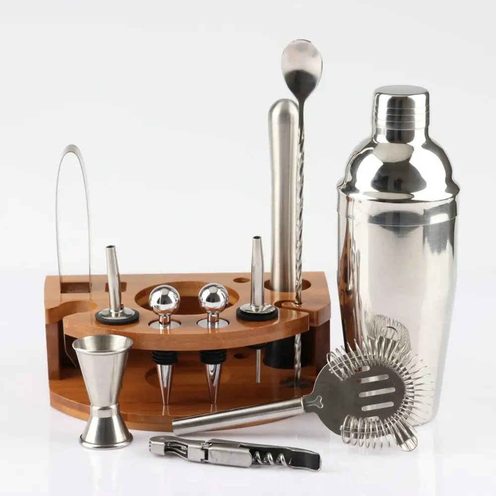 Bartender Kit Professional Cocktail Shaker Set Complete Bar Tools With Sleek Sapele Wood Stand
Bartender Kit Professional Cocktail Shaker Set Complete Bar Tools With Sleek Sapele Wood Stand