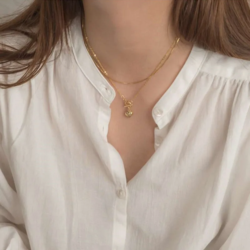Heart Necklace Pendant Handmade Gold plated Heart Pendant Necklace Toggle Stainless Steel Heart Necklace
Heart Necklace Pendant Handmade Gold plated Heart Pendant Necklace Toggle Stainless Steel Heart Necklace
