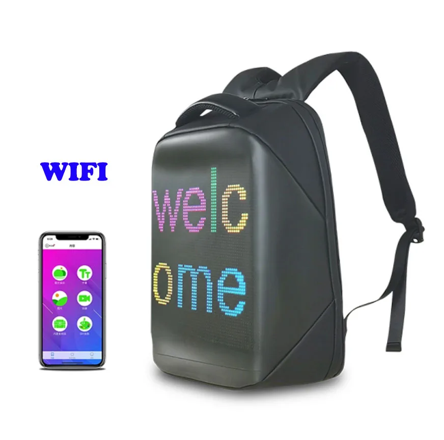 Yzora wholesale motorcycle waterproof smart billboards screen advertising led backpack, Black,pink,blue
Yzora wholesale motorcycle waterproof smart billboards screen advertising led backpack, Black,pink,blue