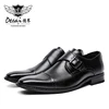 Handmade Men Leather Dress Shoes High Quality Italian Design Brown Blue Color Hand-polished Pointed Toe Wedding Shoes