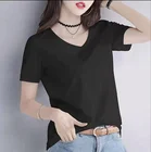 Wholesale Cheap Blank Oversize T-Shirt For Women custom v neck t shirt plain t shirts private label blank women tshirts