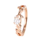 Band Diamond 14K Round Cut Moissanite Pure Gold Twisted Wedding Band Women Diamond Engagement Rings Jewelry