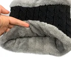 Long Scarf Scarf Warm Cheap Long Ribbed Wool Acrylic Cuffed Warm Neck Cover Cycling Two-piece Knitted Beanie Scarf
